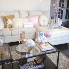 Feminine glam living room via IG | @ 