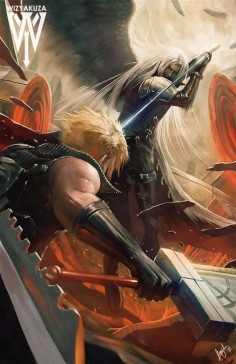Final Fantasy VII Cloud vs Sephiroth amazing artwork