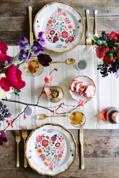 Floral inspired table setting