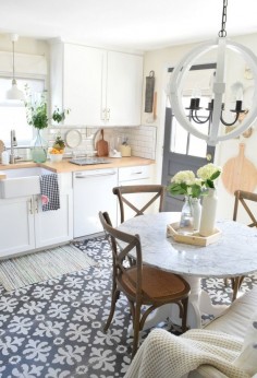For many homeowners, summer is the time to finally tackle that renovation project they've been meaning to get around to. Go bold with contrasting tiles to add life to a small kitchen.