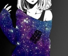Galaxy Top Anime Girl Art.