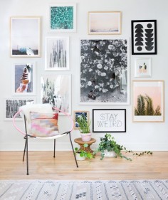 GALLERY WALL (To add a pop of color and strengthen color palette.)