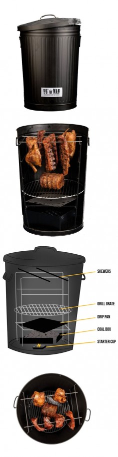 Garbage Can Charcoal BBQ Grill