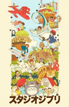 Ghibli Family. I love seeing this type of piccy where they just mush a bunch of Ghibli characters in one ^.^