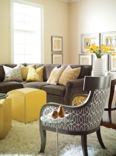 Gray & Yellow.  Love this color scheme thanks to Meredith McCarthy Kokoski!