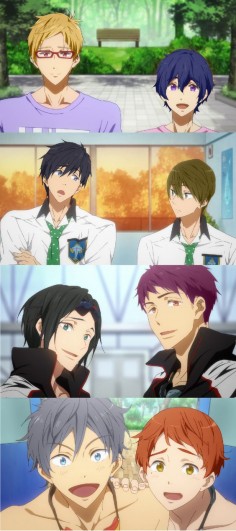 Hair Color Swap. OMG THEY ALL LOOK GREAT EXCEPT HARU I LOVE THE REI AND NAGISA ONE