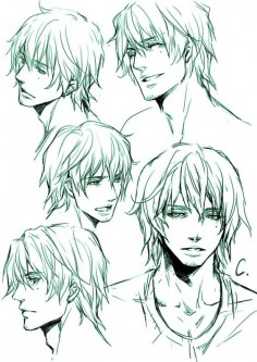 hair drawing reference male - Google Search