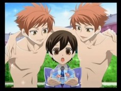 Haruhi and Hikaru and Kaoru. This is from the Ouran DS game.