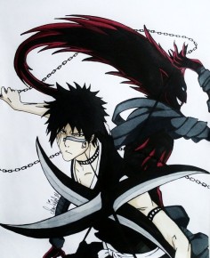 Hisagi and Kazeshini .. I feel that if the dark spear ever overwhelmed frankinstien that's what he would look like