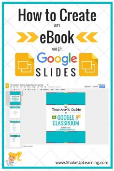 How to Create an eBook with Google Slides! Did you know that Google Slides can be used for much more than just presentations? Google Slides is one of the most flexible learning tools in the Google Apps suite. In fact, I used Google Slides to create my