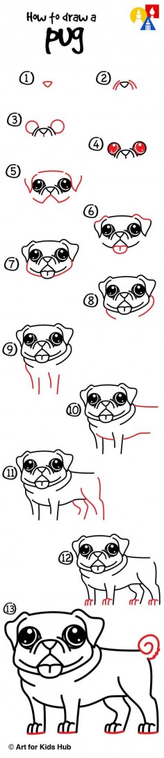 How to draw a pug!