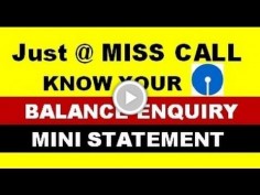 how to get banalce enquiry & mini statement just by a missed call in sbi