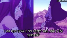 I love how Erza is the knight and Jellal is the spellcaster – submitted by rac3r