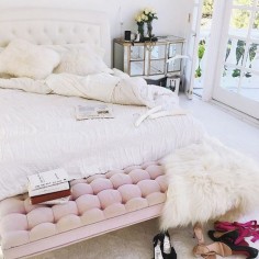 I NEED that blush pink bench in my life!