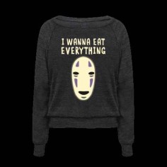 I wanna eat everything sweater.  No-Face is super accurate sweater ($28).
