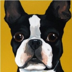i want this boston terrier painting on a huge canvas