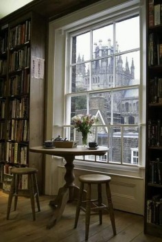 If I had a house with a view of the inside - shelves of books that looked like this - and a view to the outside that looked like that ...