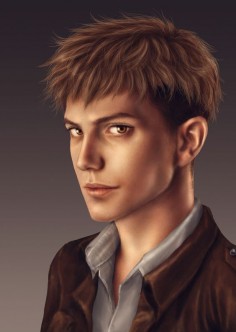 I'm gonna have to pin all of these realistic Attack on Titan portraits. Jean Kirschtein by trixdraws