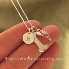 In Memory of a dog Necklace TINY death of a by ImprintedMemories