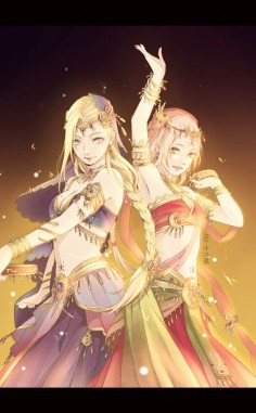 Ino and Sakura if Naruto were more of an Arabian Knights setting
