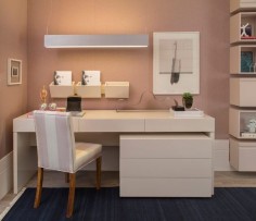 Inspiração decoração quarto feminino rosa - escrivaninha (Arquiteta: Paula Magnani)