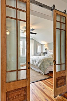 Interior Design Details | Sliding Barn-Style Doors with Glass Inserts