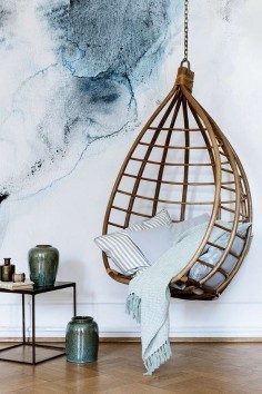 Interior Trends for 2015 Watercolours. Now there's a beautiful spot to read a book.  WAM Home Décor has a throw that would suit this
