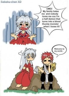 inuyasha funny | Inuyasha and Gaara have a lot in common