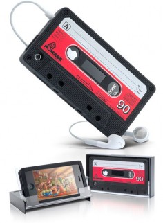 iPhone Retro Cassette Cover Includes A Clear Plastic Case That Doubles As A Stand