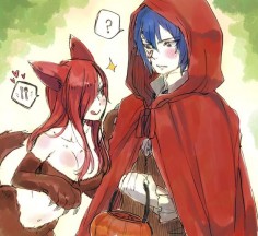 Jerza ~ I love how in most of the Jerza drawings I find Jellal is always the girl