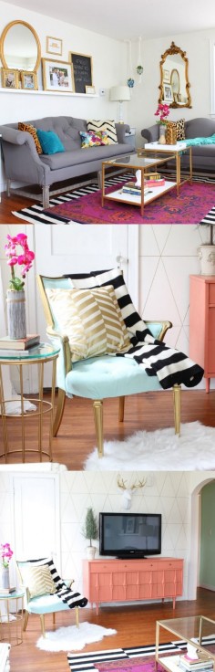Jewel tones living room makeover - Classy Clutter