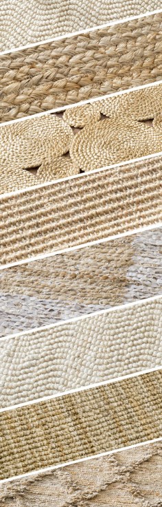 Jute, Sisal, and Seagrass! Look at that amazing texture! Visit Rugs USA for a large variety of options and savings of up to 80% off!