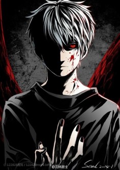 Kaneki Ken. I wanted to see him with white hair, but I didn't realize what he had to go through, this friggin anime had me feeling ten different emotions at the same time. /// the truest thing
