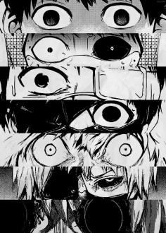 Kaneki's eyes throughout the manga