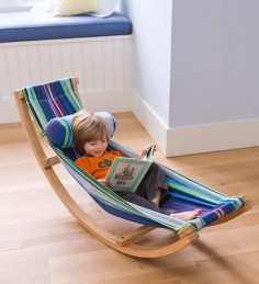 Kids Rocking Hammock $89. I wish I knew how to make the bent wood part of this, otherwise, it's a really easy DIY I bet.