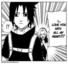 Kishi never showed us Sasuke's eyes when Sakura confessed her love! And this is  And the I found this! Now I'm satisfied:)