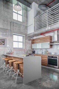+ #kitchen_space | This inspiring industrial loft apartment is located in Miami Shores, Florida, United States.
