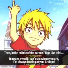 Laxus was so sweet as a kid! He is truly a Fairy Tail member! This motion means so much to everyone in the guild.