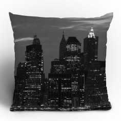 Leonidas Oxby "New York Financial District" Throw Pillow