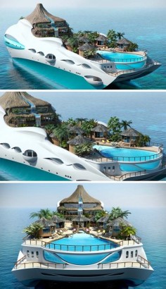 ☼ Life by the sea Luxury Tropical Island Yacht Concept : A Private Paradise