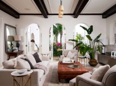 Light, bright interior in 1930's Spanish Colonial. Traditional and modern elements.