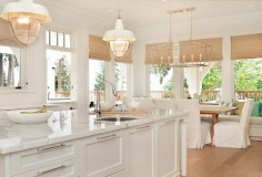 Linear Lighting. Linear Chandelier. The dining room lighting is the Darlana Linear Pendant from Circa Lighting. #Kitchen #DarlanaLinearPendant #LinearChandelier #LinearLighting Sunshine Coast Home Design.