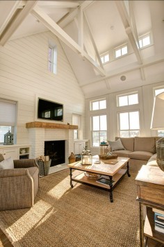 Living Room. I am loving this neutral living room with subtle coastal decor. Add pops of subtle or bright color and BAM!