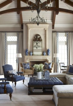 living room with navy