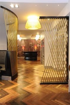 Lobby - I loved the parquet, and the bronze tube partitions!