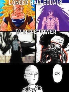 Long Hair = Power? One Punch Man thinks otherwise. XD HEHEHEEEE!!!~~
