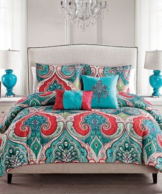 Look at this Teal & Red Casablanca Comforter Set on #zulily today!