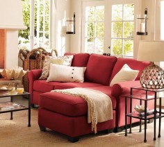 Love this couch! Perfect spot to relax with a book in front of the fireplace.