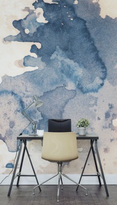 Major desk envy with this watercolour wall mural. Perfect for a creative studio or office space looking for a completely unique accent wall.