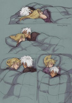 Maka and Soul Cuddling by Burdge (A Meister and Her Weapon )
